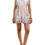 Alemais Leela Embroidered Mini Dress - Vermillion