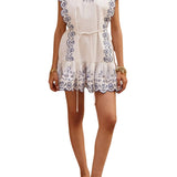 Alemais Leela Embroidered Mini Dress - Vermillion