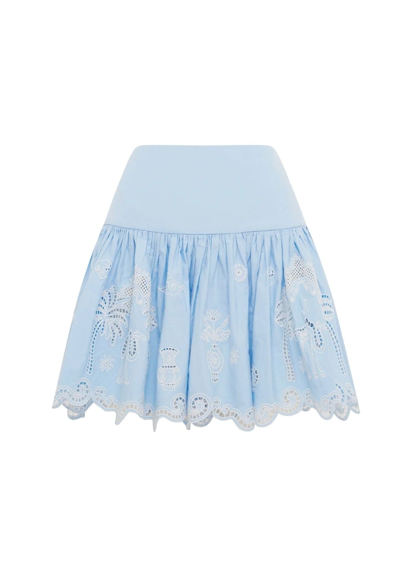 Alemais Maizy Embroidered Skirt - Vermillion