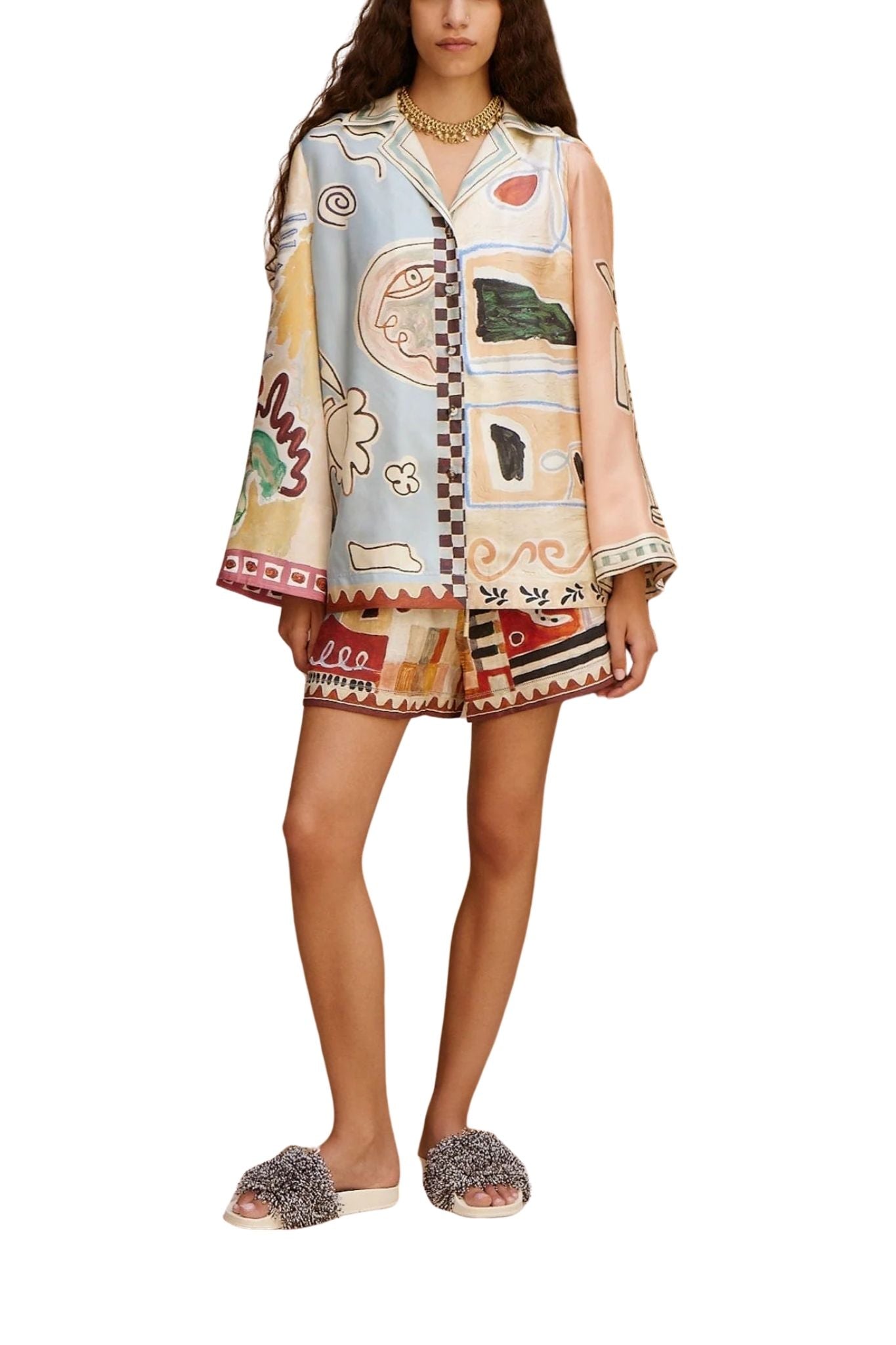 Alemais Michelle Silk Shirt - Vermillion