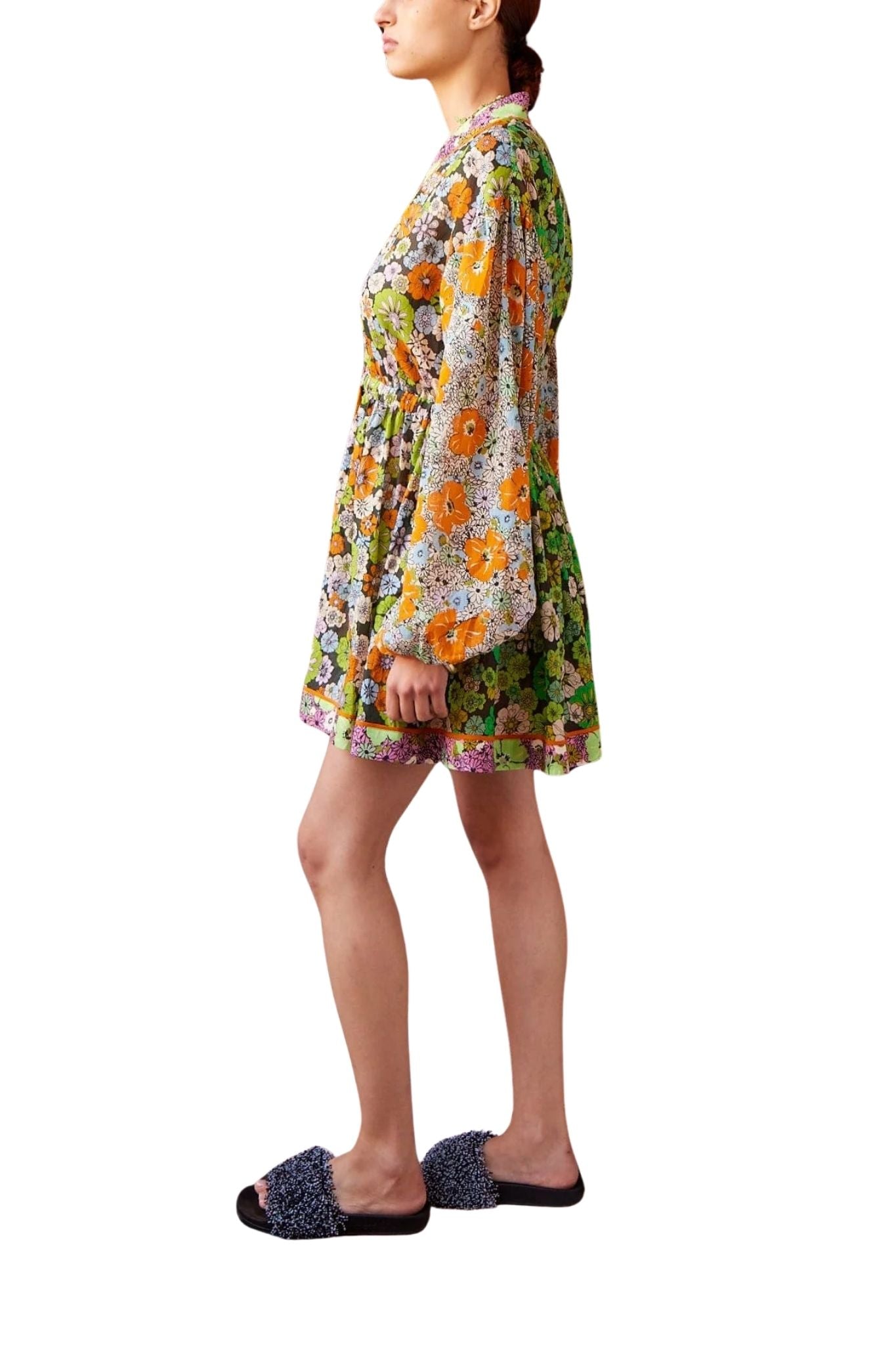 Alemais Orange Blossom Spliced Mini Dress - Vermillion