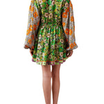 Alemais Orange Blossom Spliced Mini Dress - Vermillion