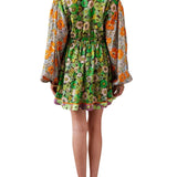 Alemais Orange Blossom Spliced Mini Dress - Vermillion