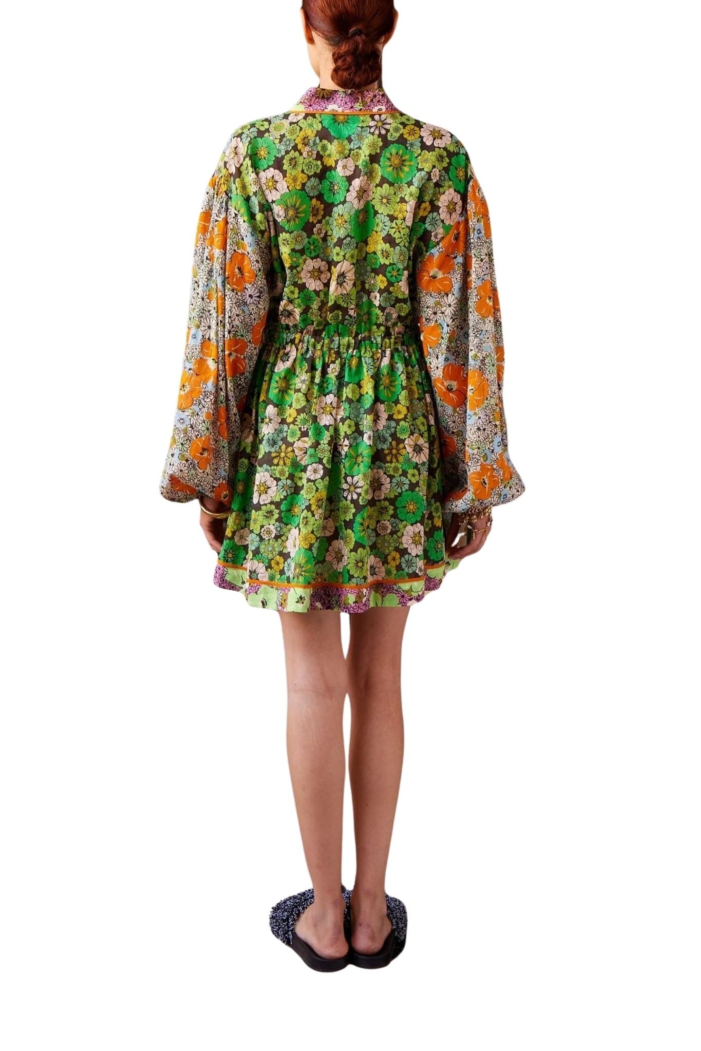 Alemais Orange Blossom Spliced Mini Dress - Vermillion