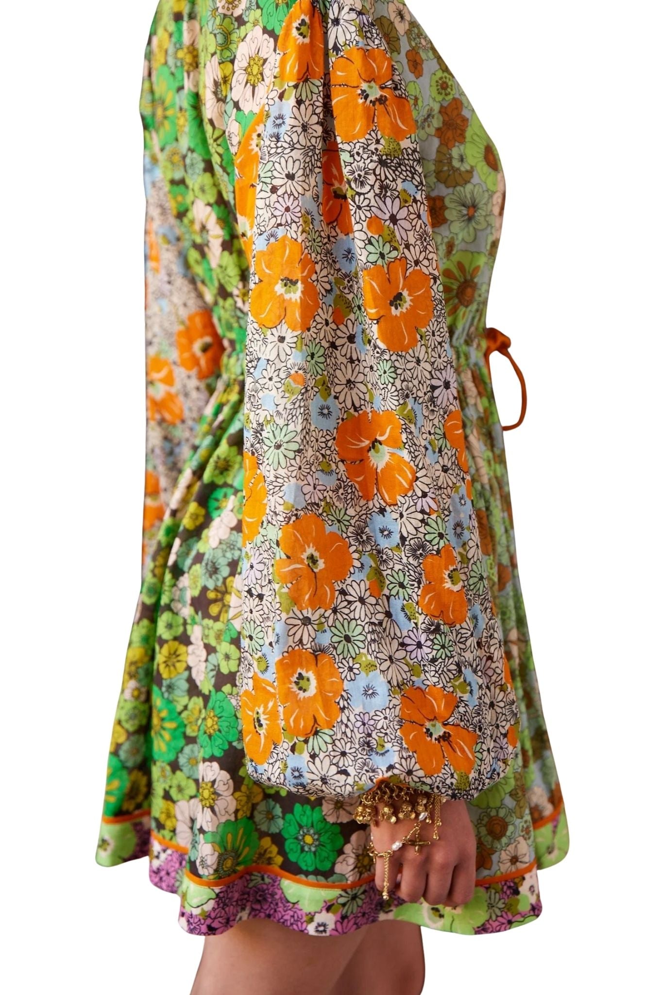 Alemais Orange Blossom Spliced Mini Dress - Vermillion