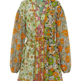 Alemais Orange Blossom Spliced Mini Dress - Vermillion