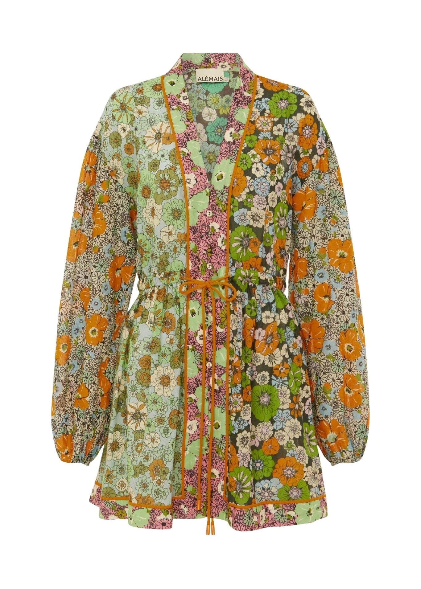 Alemais Orange Blossom Spliced Mini Dress - Vermillion