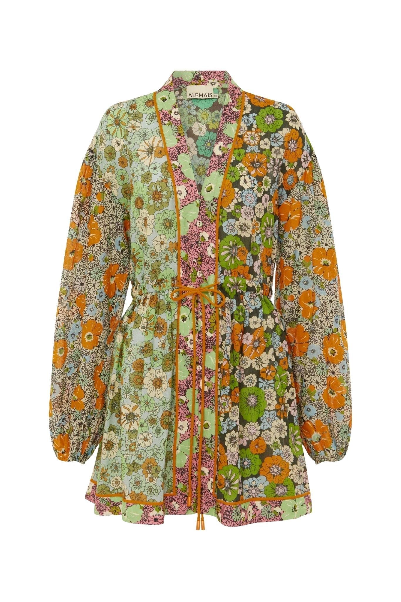 Alemais Orange Blossom Spliced Mini Dress - Vermillion