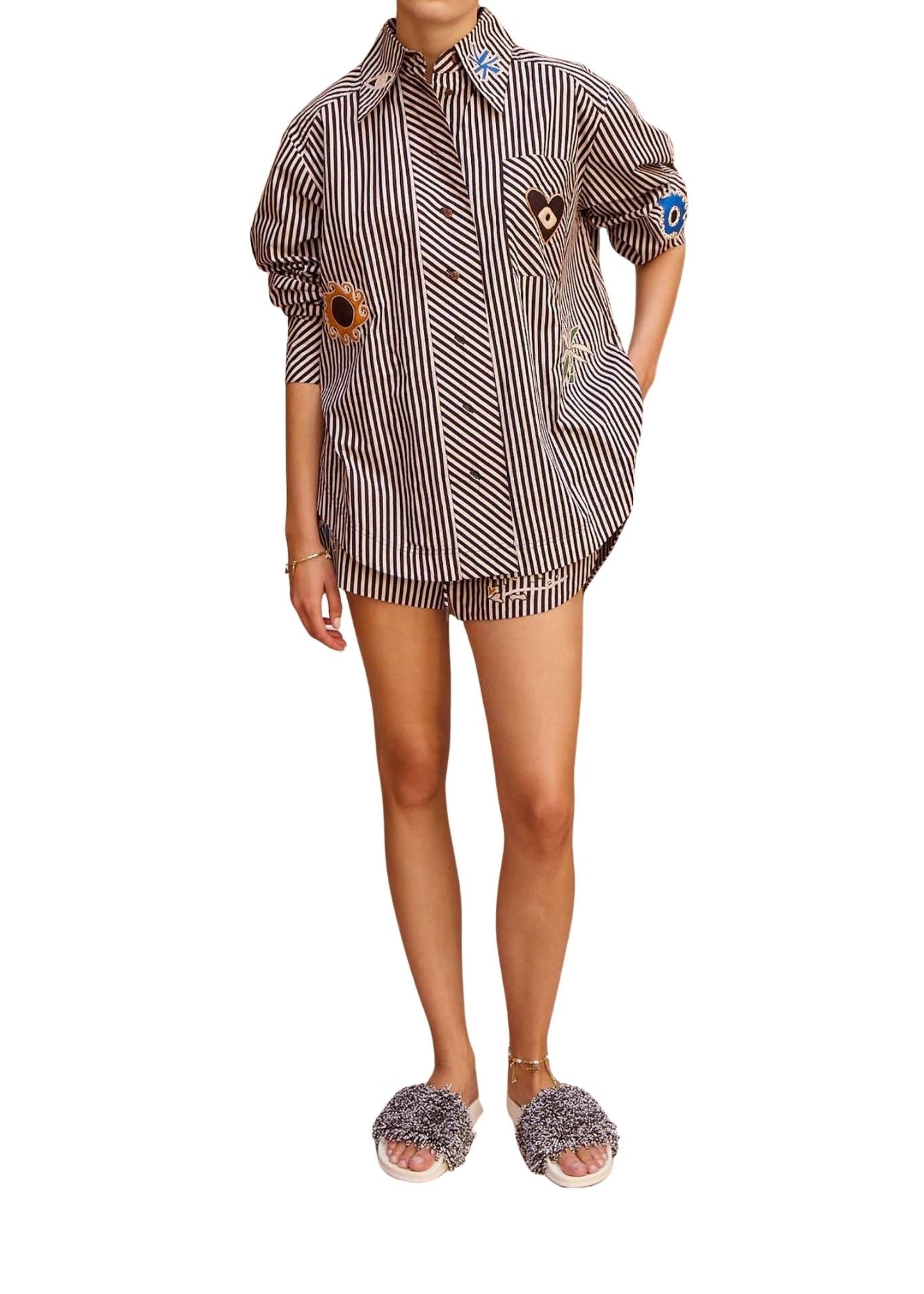 Alemais Sirocco Embroidered Shirt - Vermillion