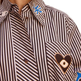 Alemais Sirocco Embroidered Shirt - Vermillion