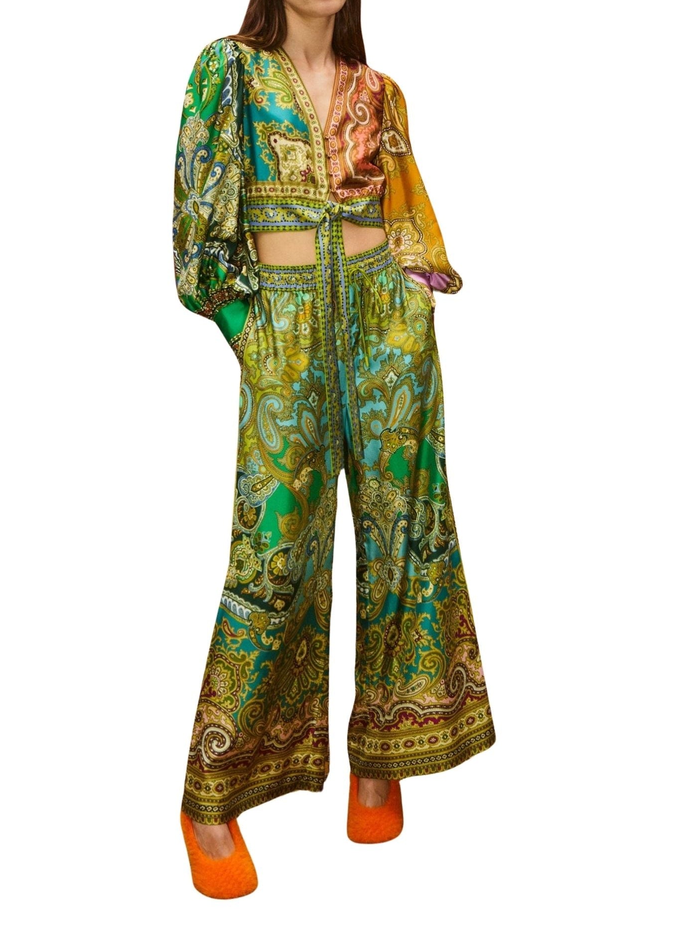 Alemais Splice Crop Top - Vermillion