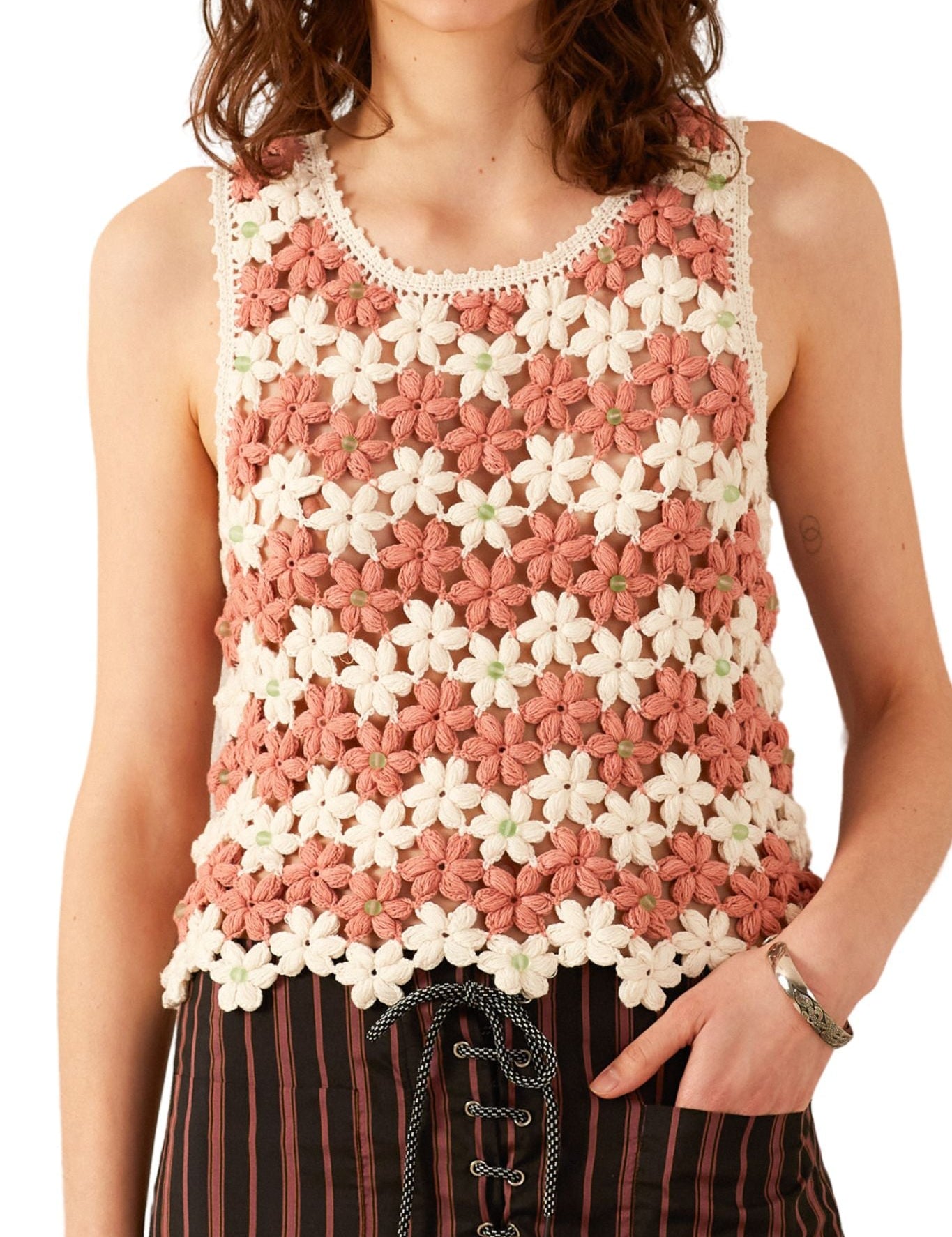 Alix of Bohemia Lula Crochet Top - Vermillion