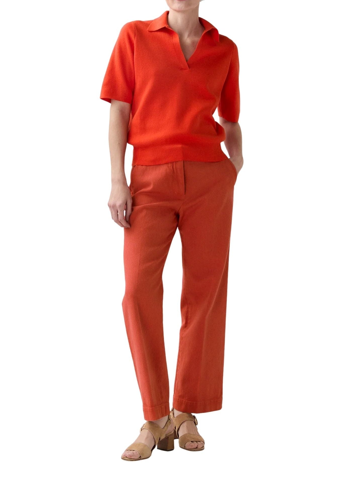 Ann Mashburn Alison Sweater - Vermillion