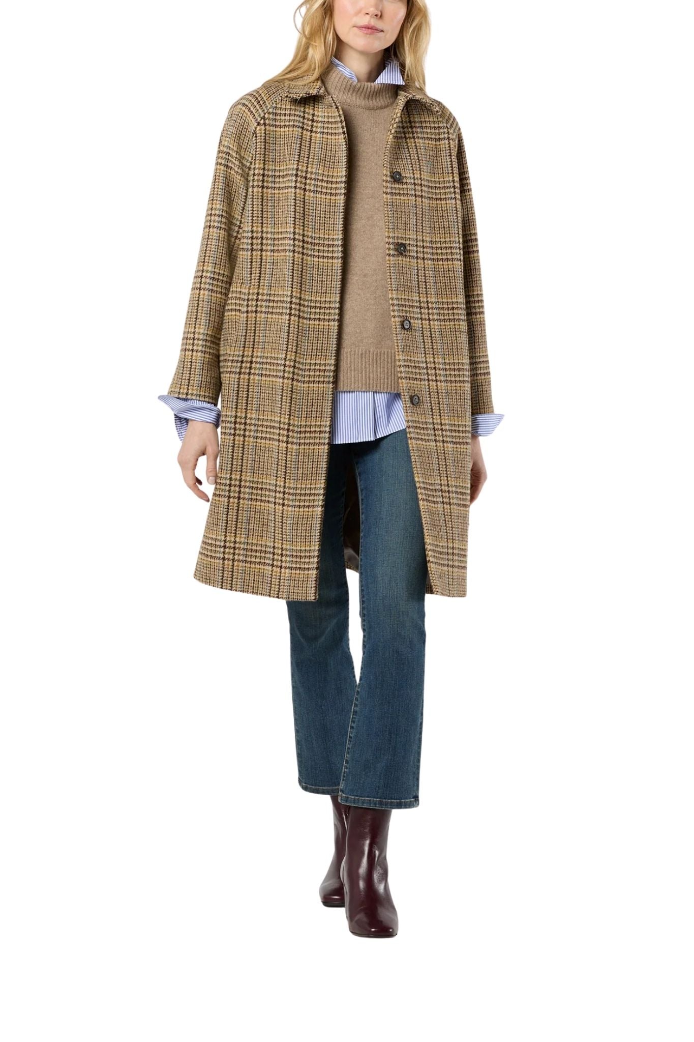Ann Mashburn Balmacaan Coat - Vermillion