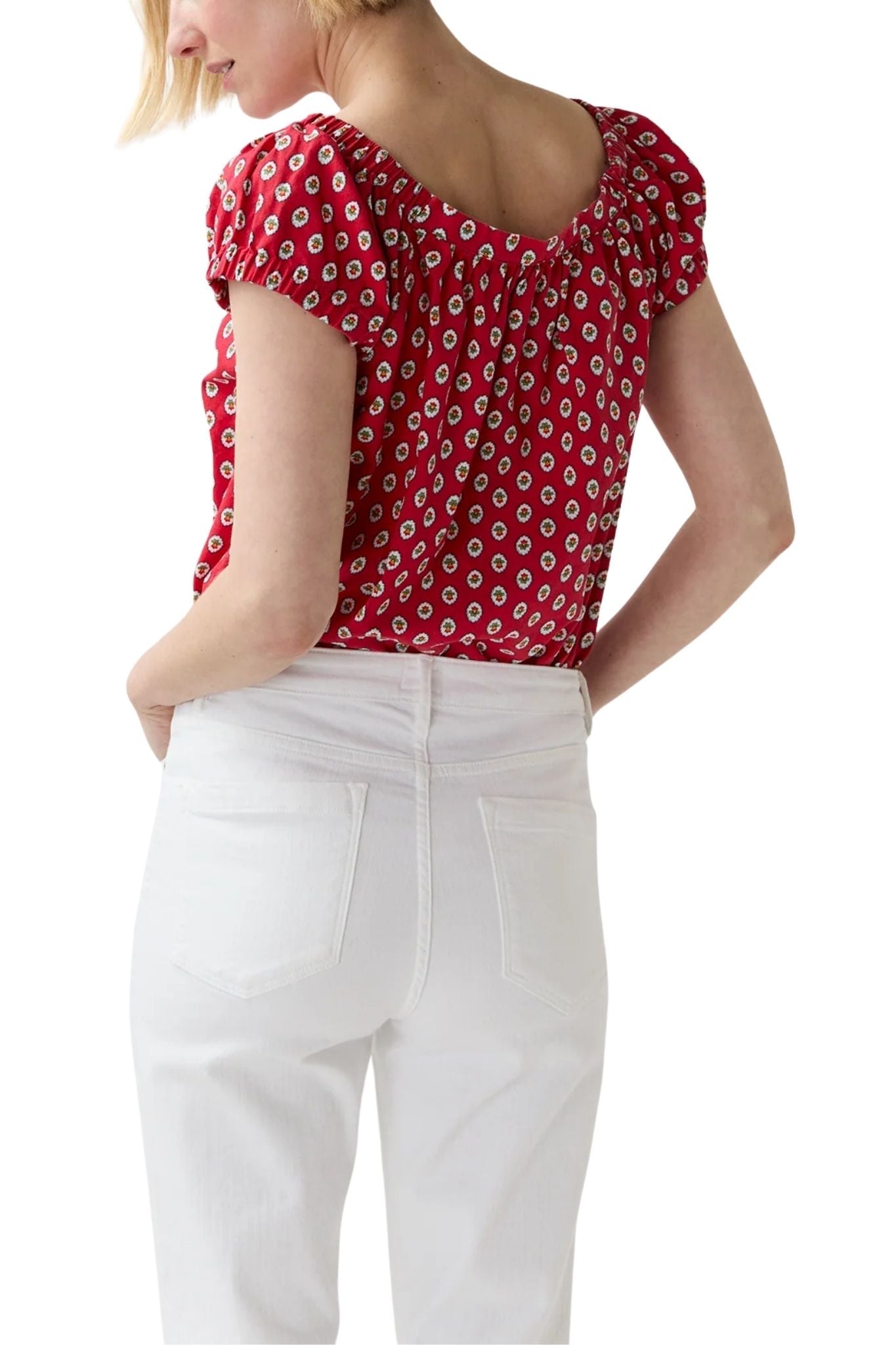 Ann Mashburn Bridget Top - Vermillion