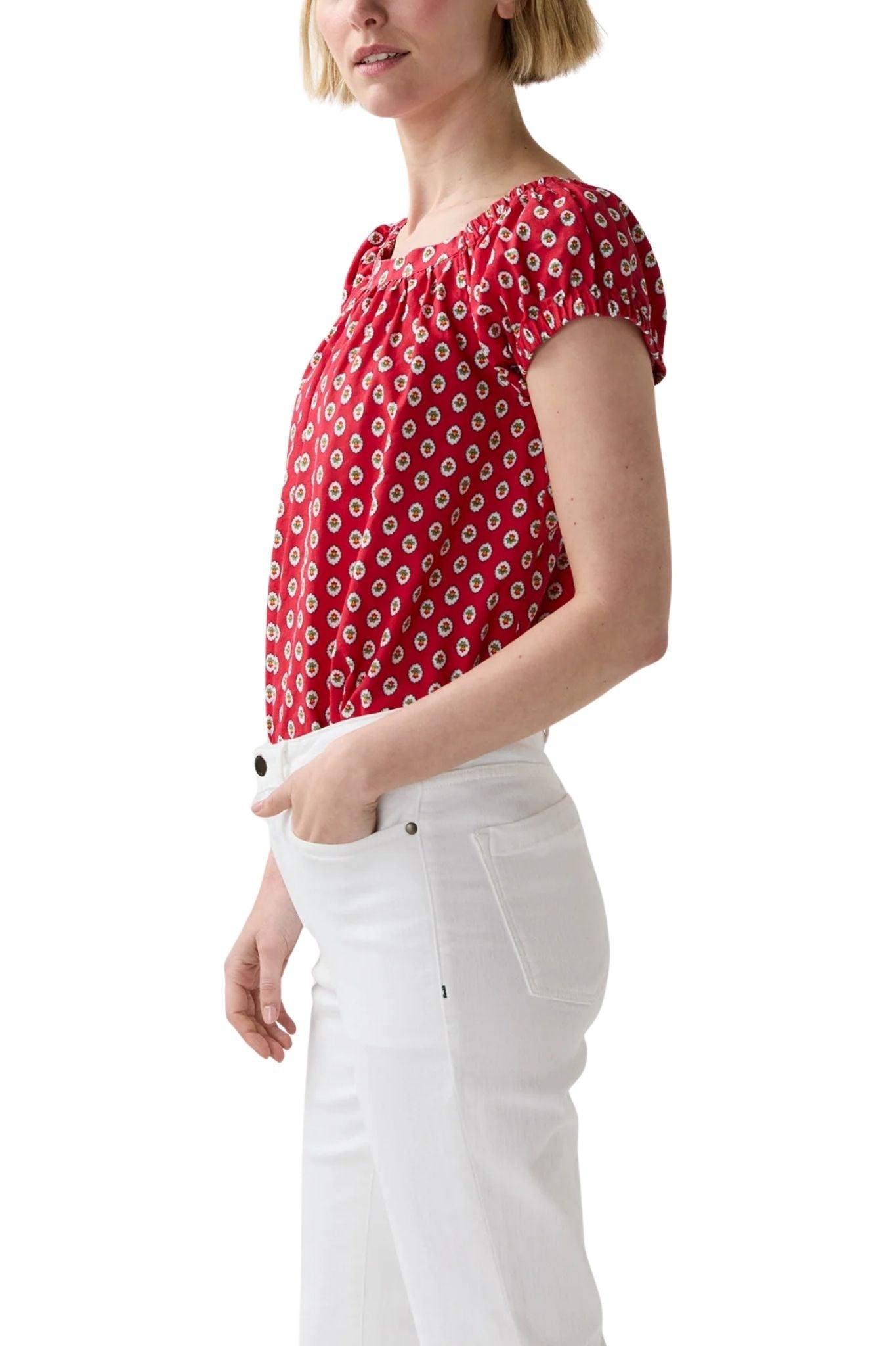 Ann Mashburn Bridget Top - Vermillion