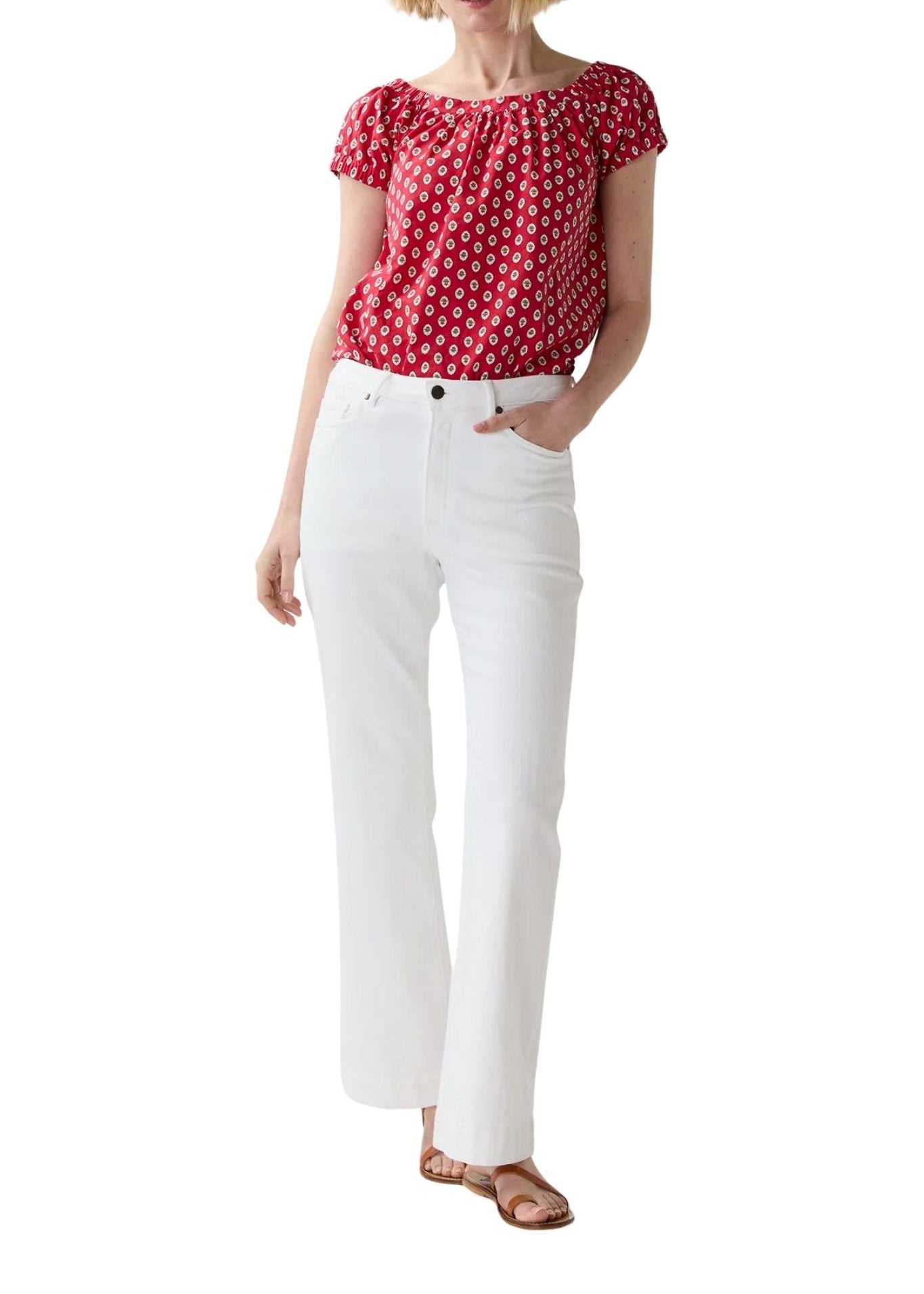 Ann Mashburn Bridget Top - Vermillion