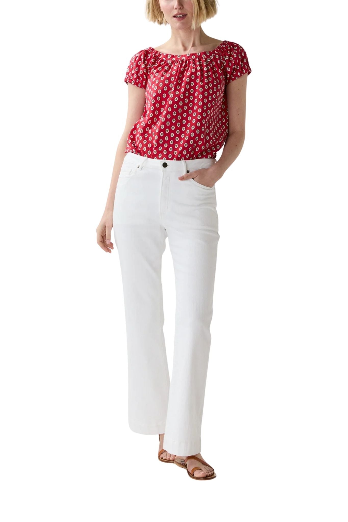 Ann Mashburn Bridget Top - Vermillion