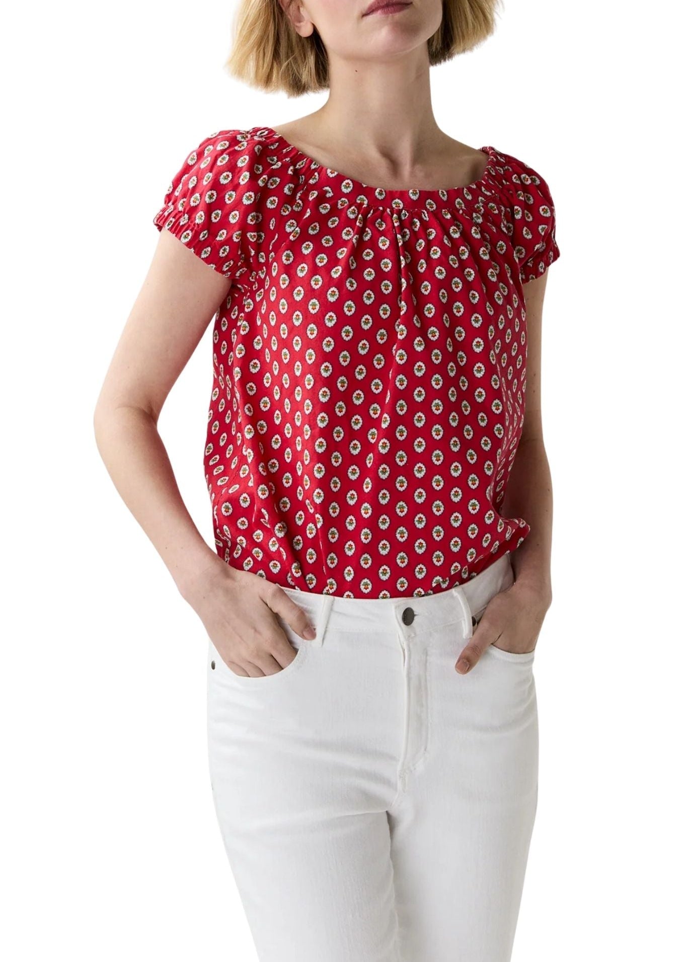 Ann Mashburn Bridget Top - Vermillion