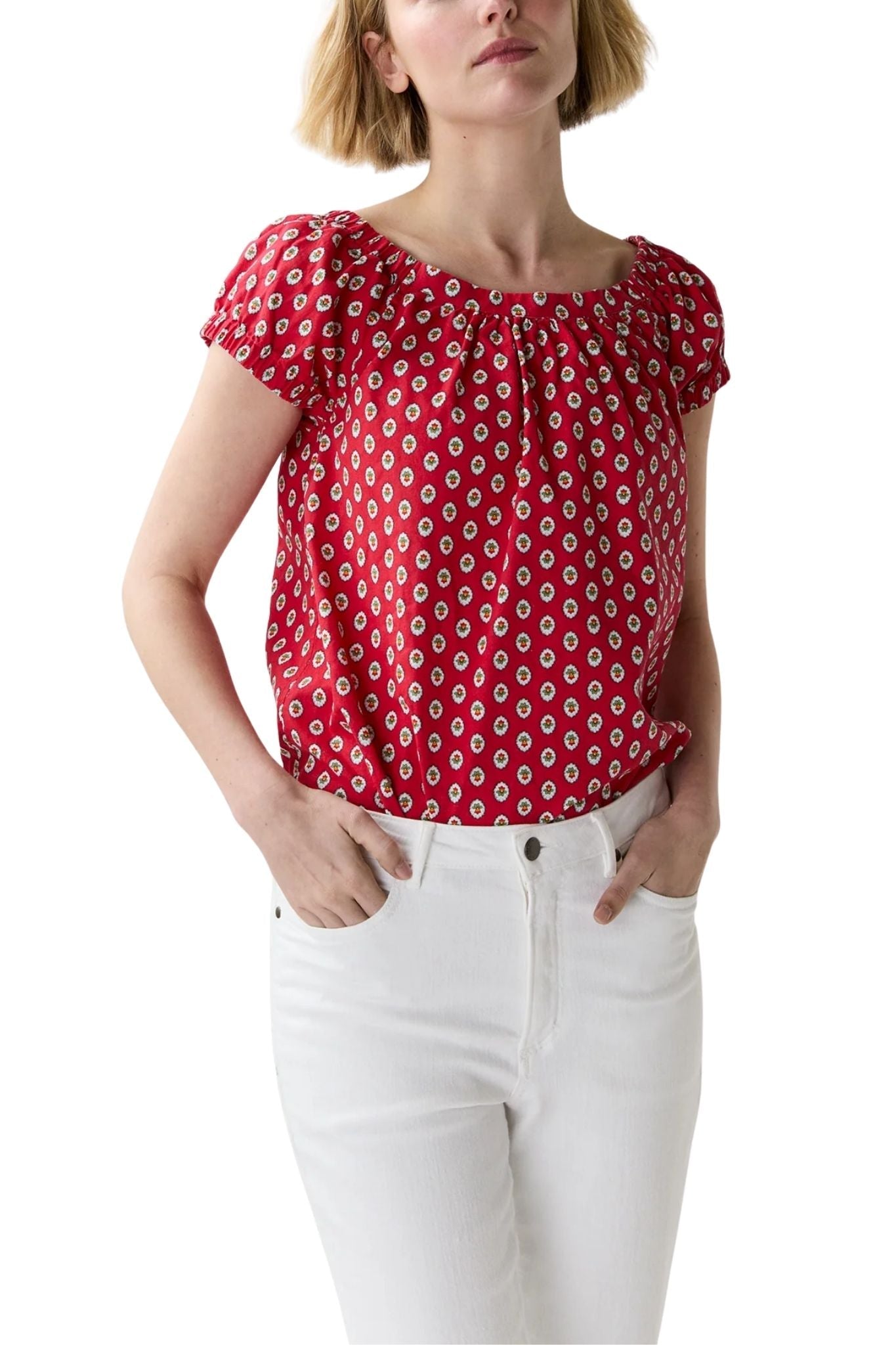 Ann Mashburn Bridget Top - Vermillion