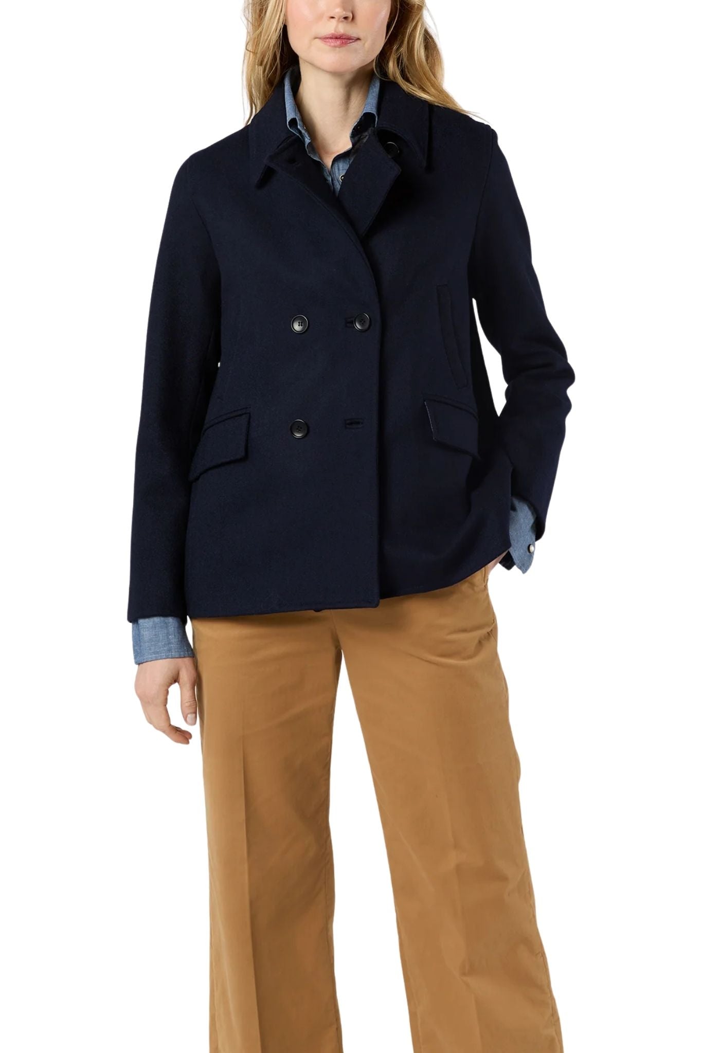 Ann Mashburn Clark Peacoat - Vermillion