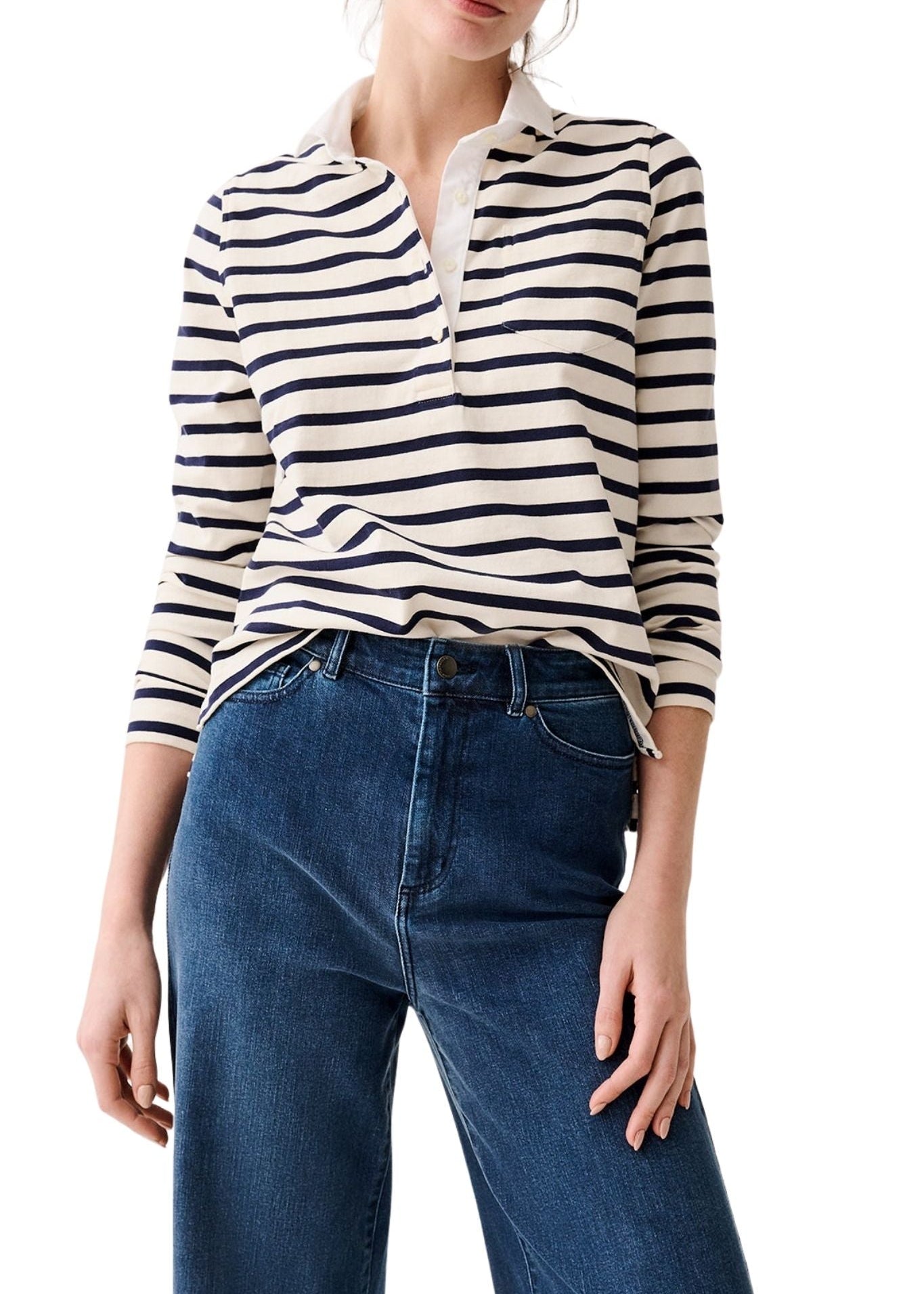 Ann Mashburn Franny Rugby Polo - Vermillion