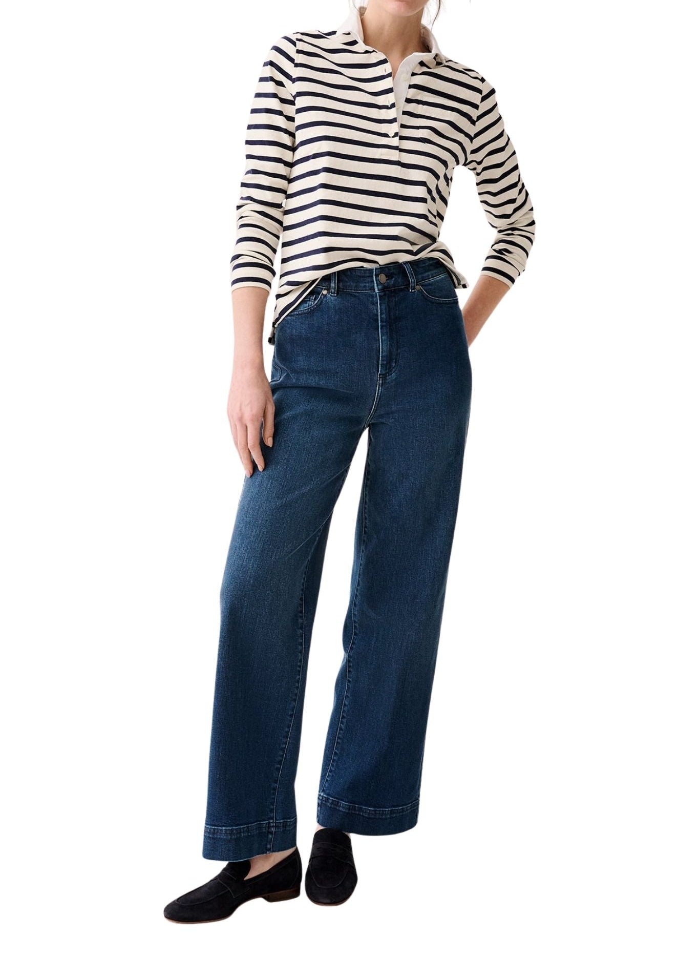 Ann Mashburn Franny Rugby Polo - Vermillion