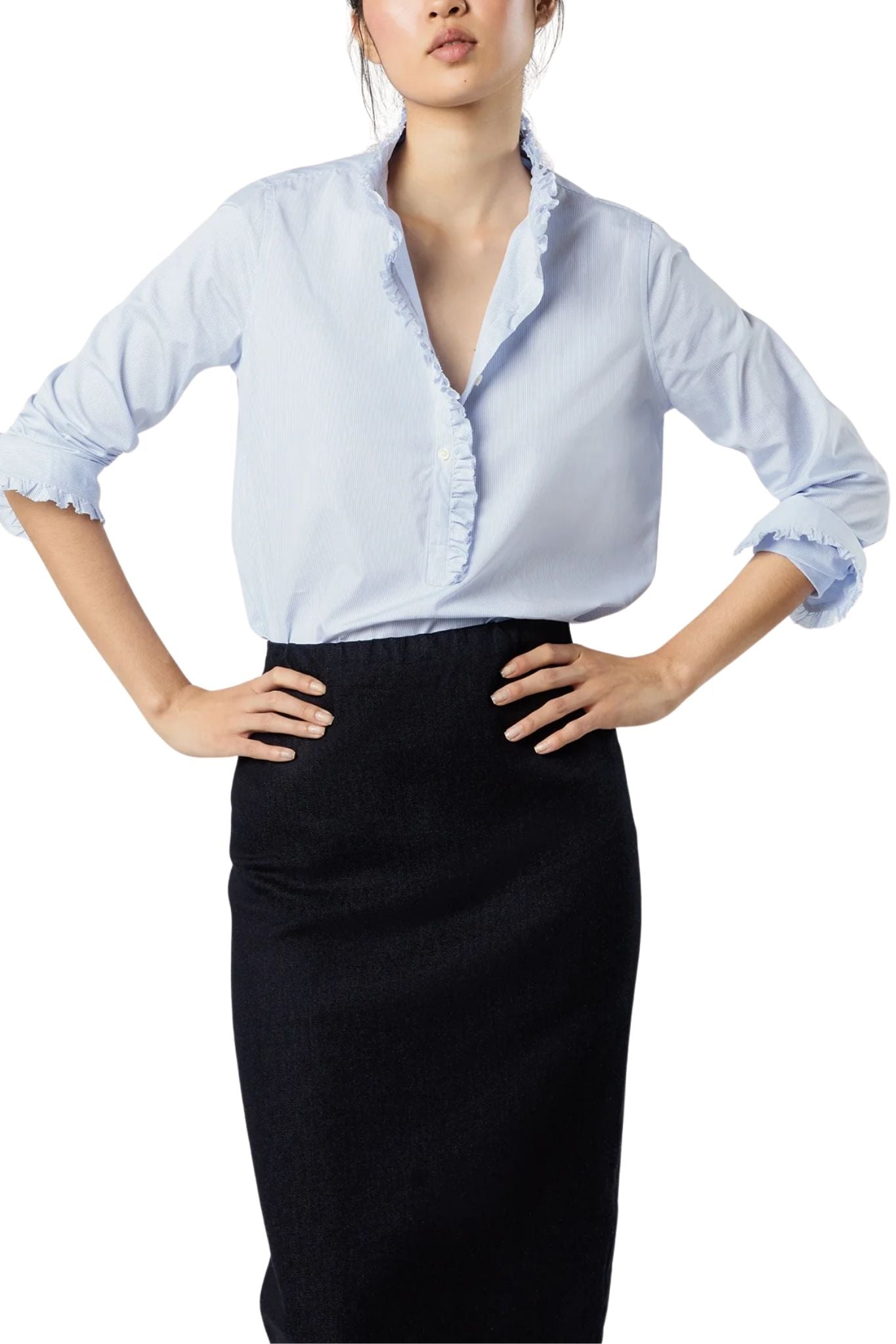 Ann Mashburn Frill Shirt - Vermillion