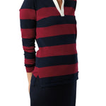 Ann Mashburn Georgina Rugby Sweater - Vermillion