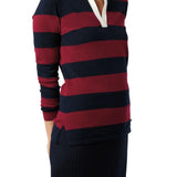Ann Mashburn Georgina Rugby Sweater - Vermillion