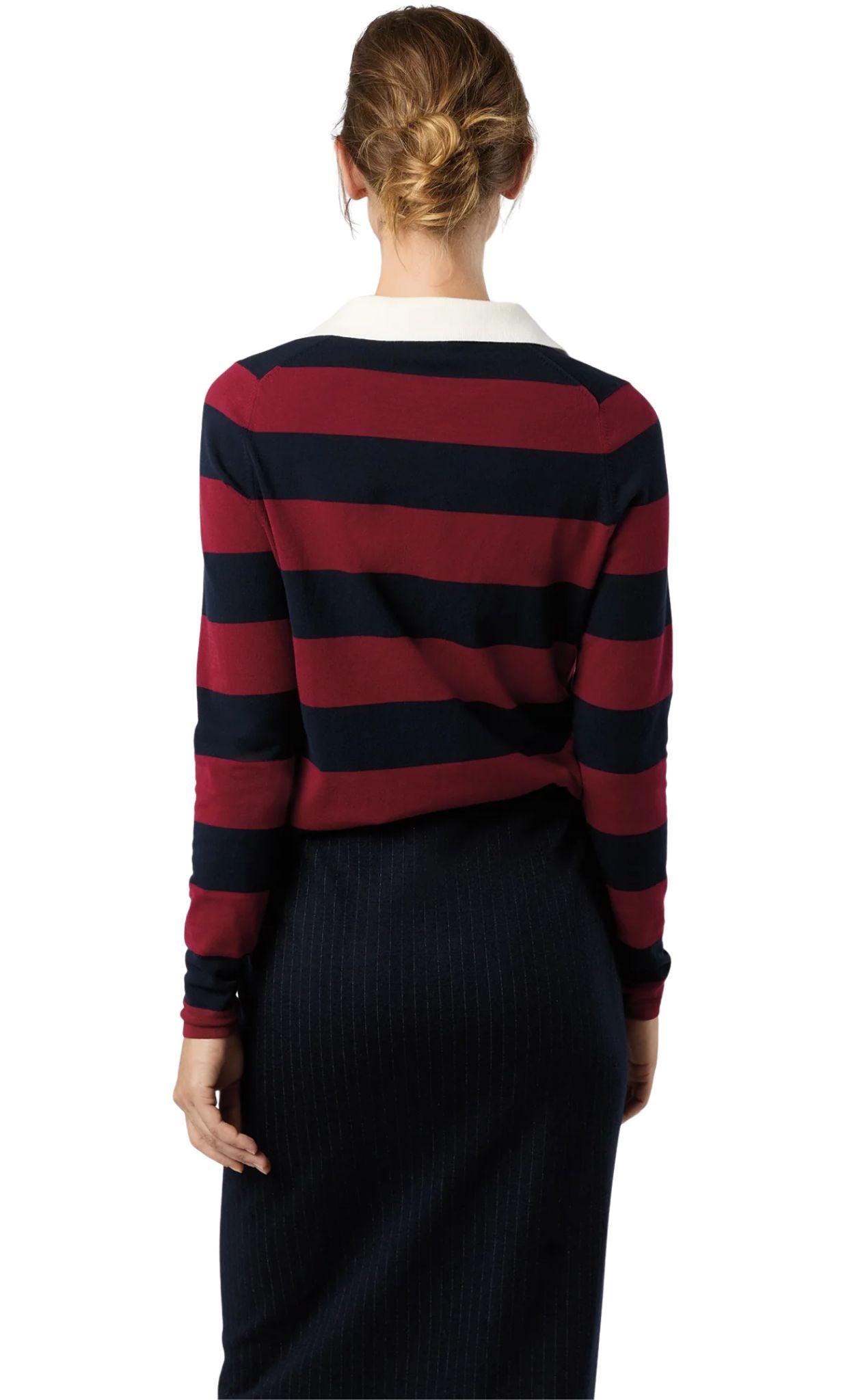 Ann Mashburn Georgina Rugby Sweater - Vermillion