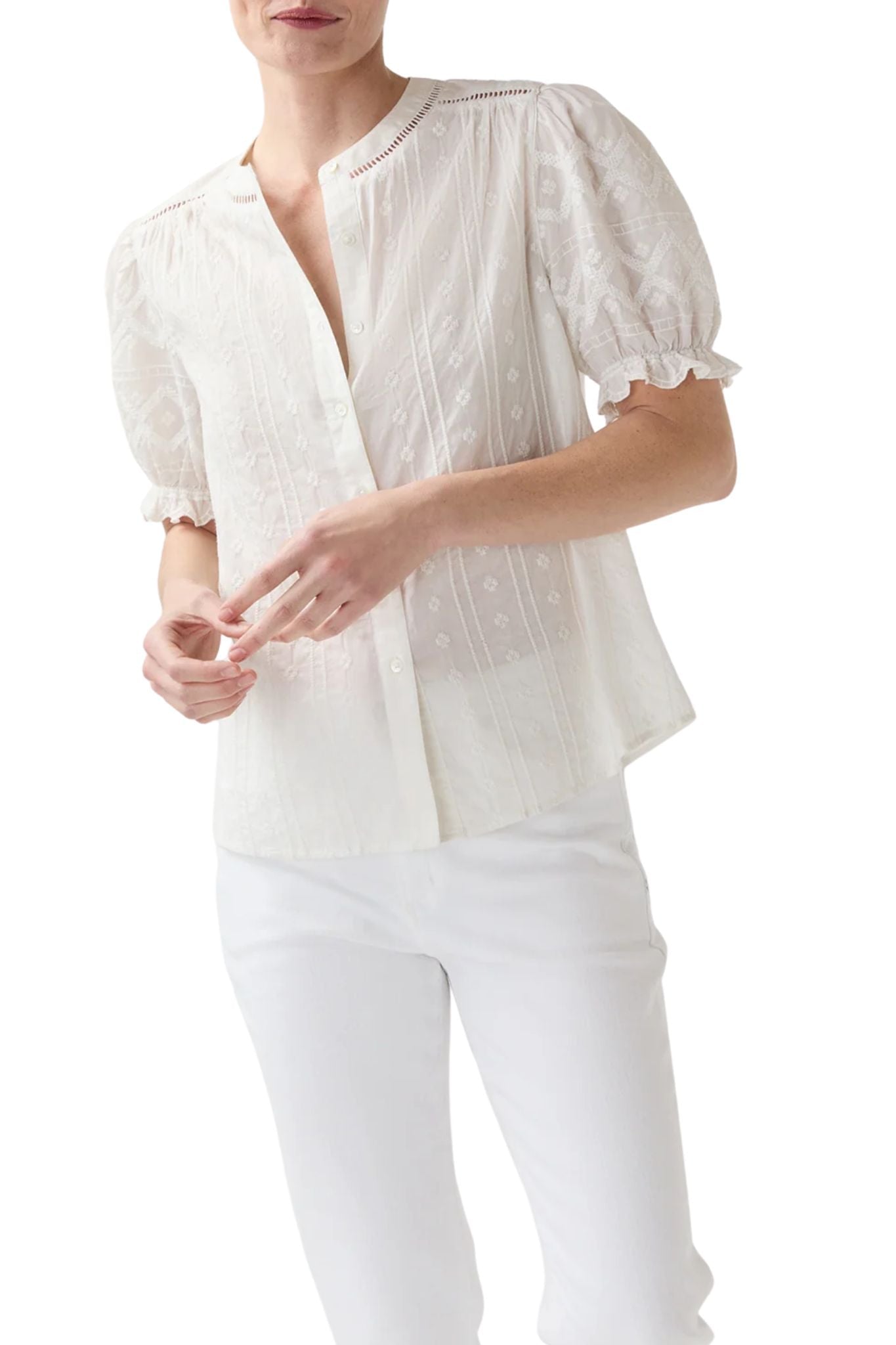 Ann Mashburn Leonie Blouse - Vermillion