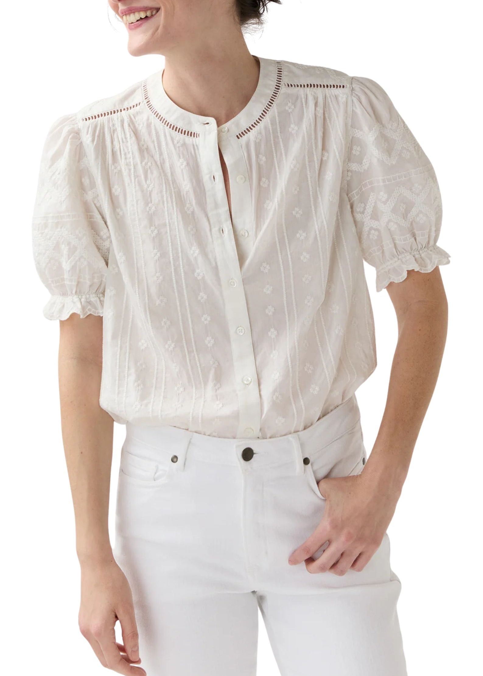Ann Mashburn Leonie Blouse - Vermillion