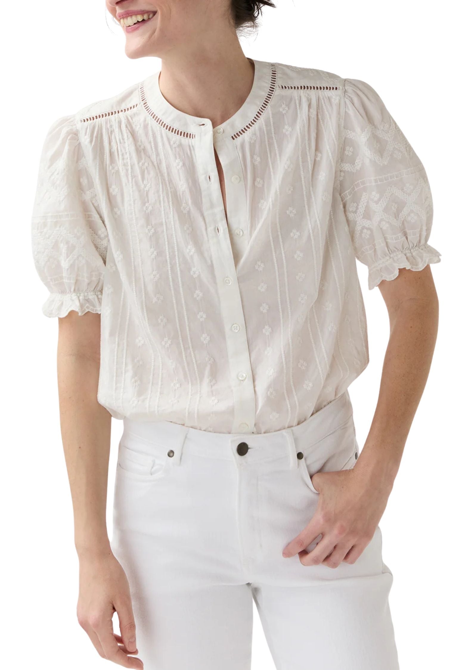 Ann Mashburn Leonie Blouse - Vermillion