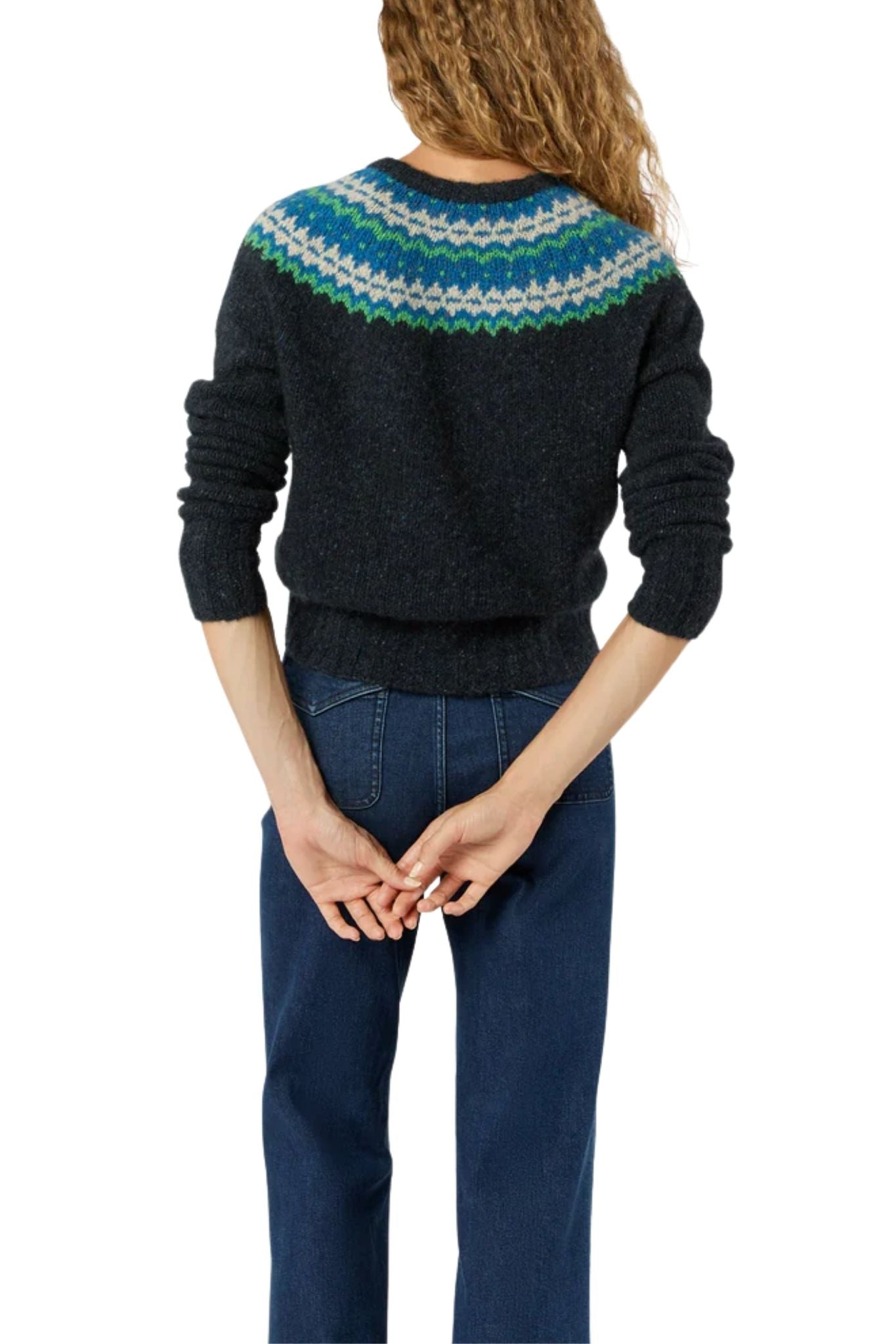 Ann Mashburn Marge Fair Isle Cardigan - Vermillion