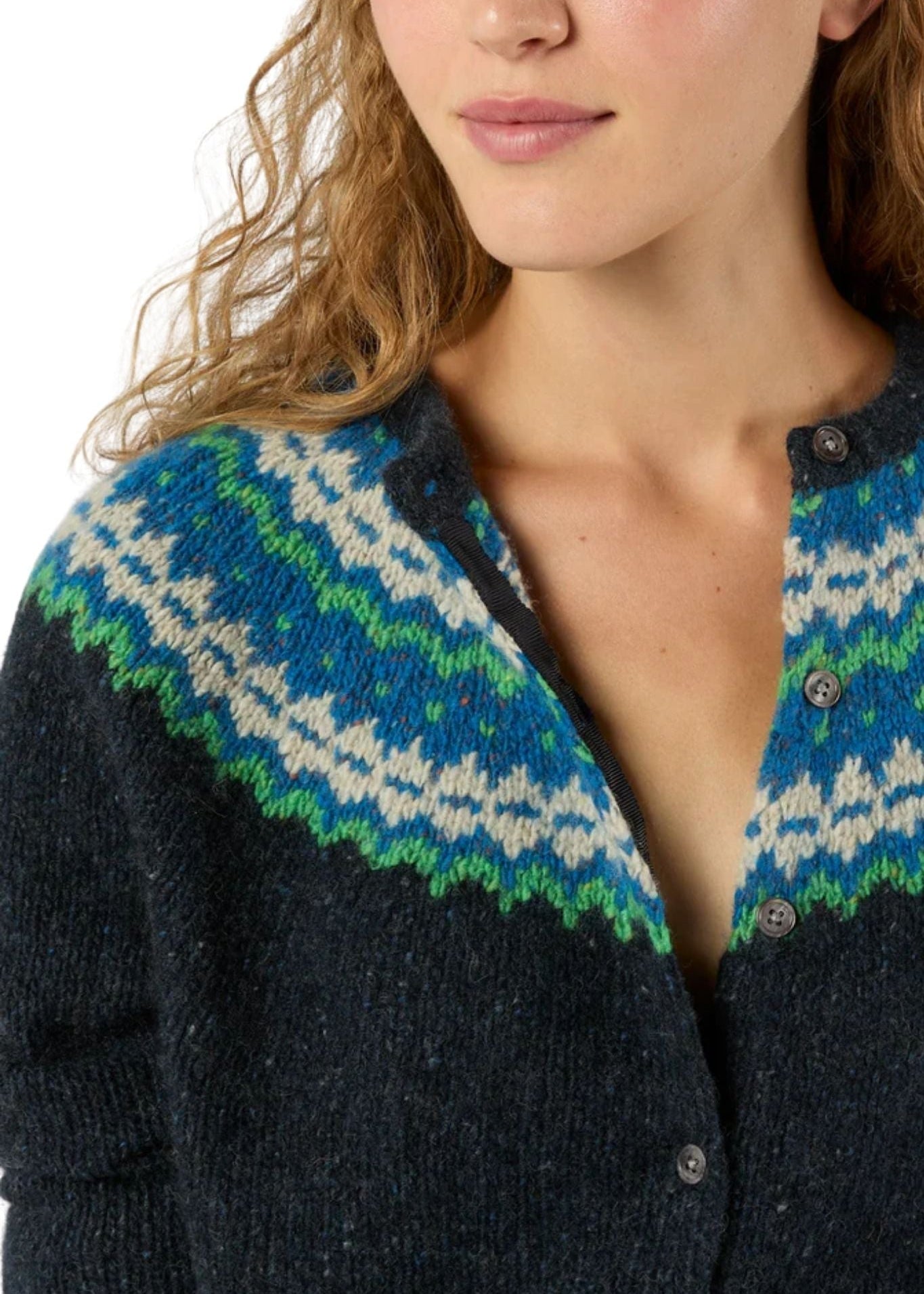 Ann Mashburn Marge Fair Isle Cardigan - Vermillion