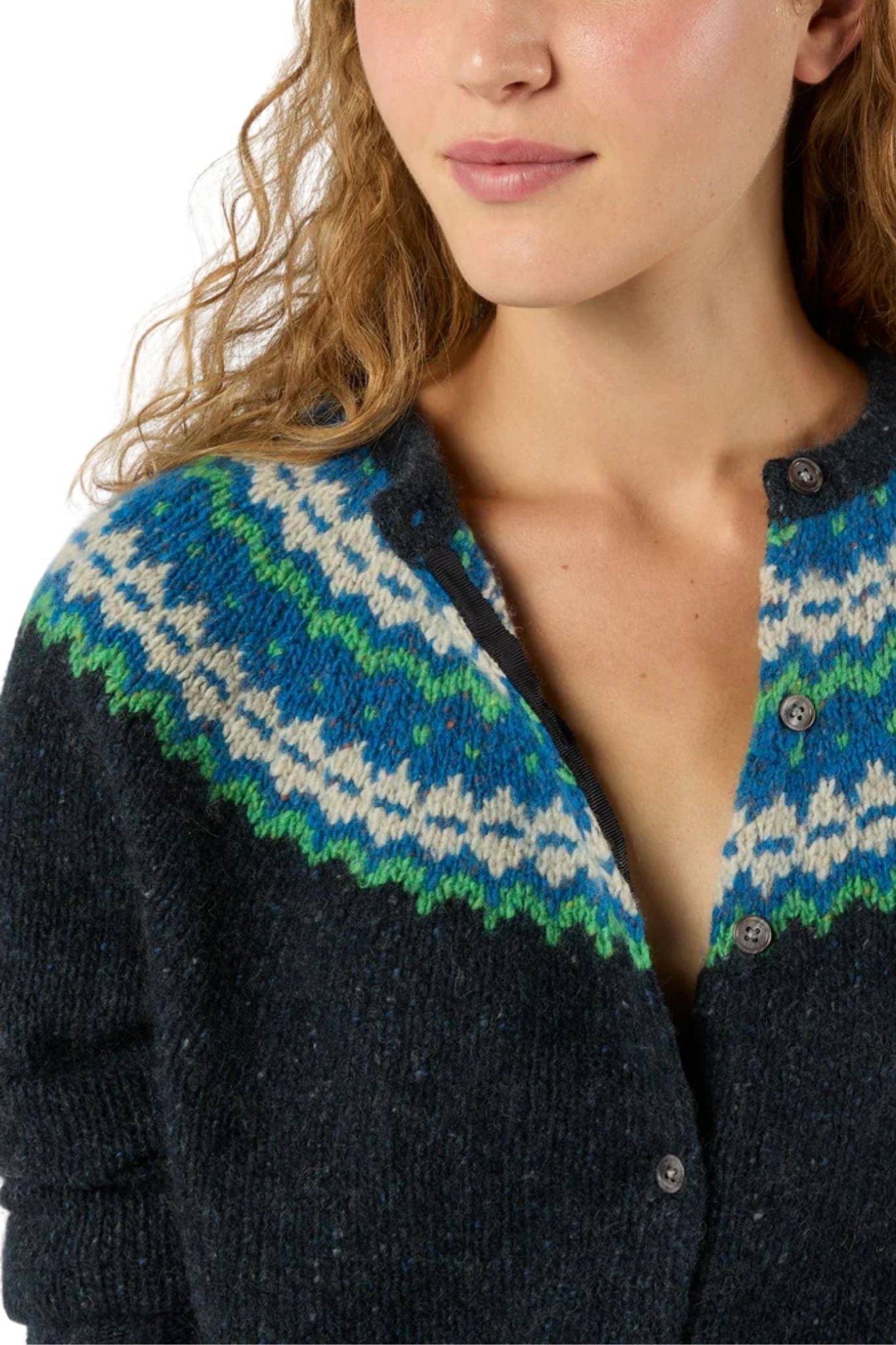 Ann Mashburn Marge Fair Isle Cardigan - Vermillion