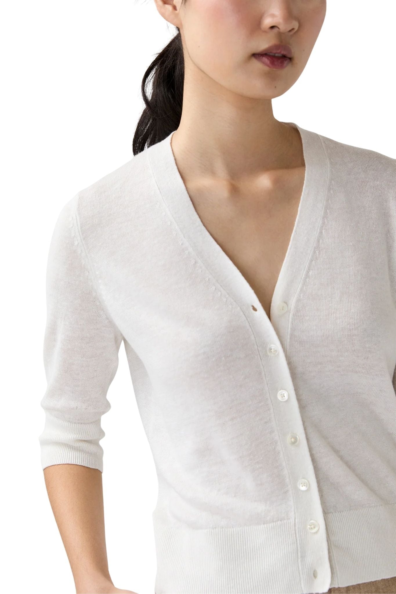 Ann Mashburn Short Sleeved Rosie V - neck Cardigan - Vermillion