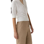 Ann Mashburn Short Sleeved Rosie V - neck Cardigan - Vermillion
