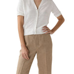 Ann Mashburn Short Sleeved Rosie V - neck Cardigan - Vermillion