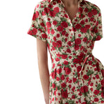 Ann Mashburn Short - Sleeved Shirtwaist Maxi Dress - Vermillion