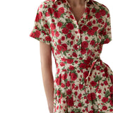 Ann Mashburn Short - Sleeved Shirtwaist Maxi Dress - Vermillion