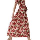 Ann Mashburn Short - Sleeved Shirtwaist Maxi Dress - Vermillion