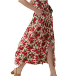 Ann Mashburn Short - Sleeved Shirtwaist Maxi Dress - Vermillion