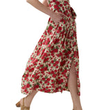 Ann Mashburn Short - Sleeved Shirtwaist Maxi Dress - Vermillion