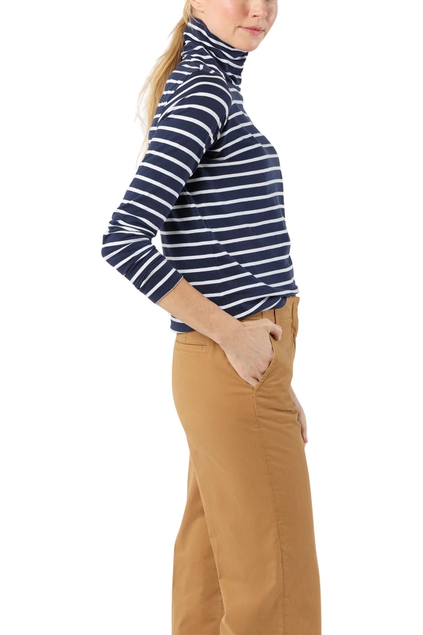 Ann Mashburn Turtleneck Tee - Vermillion