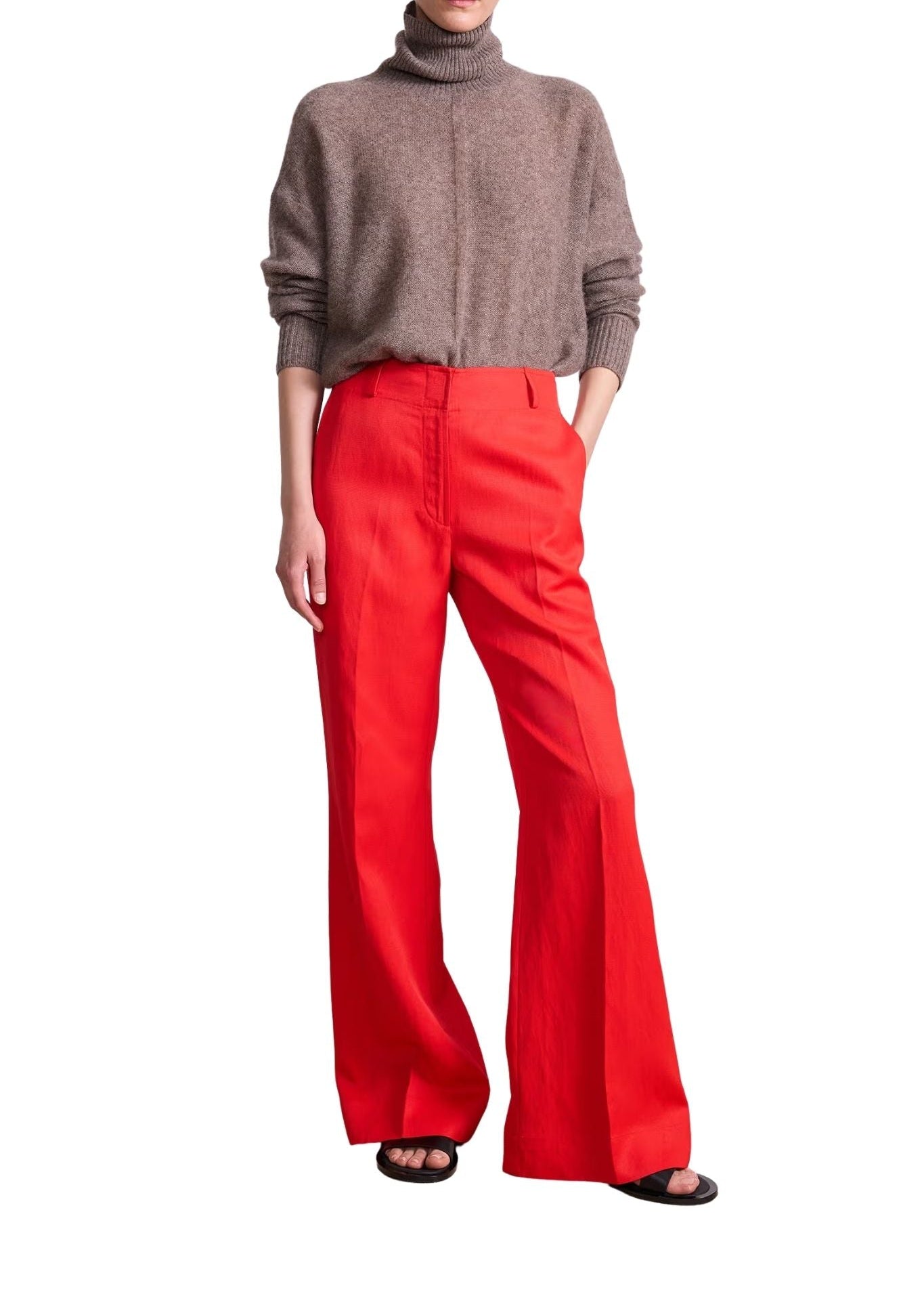 Apiece Apart Adi Wide Leg Trouser - Vermillion