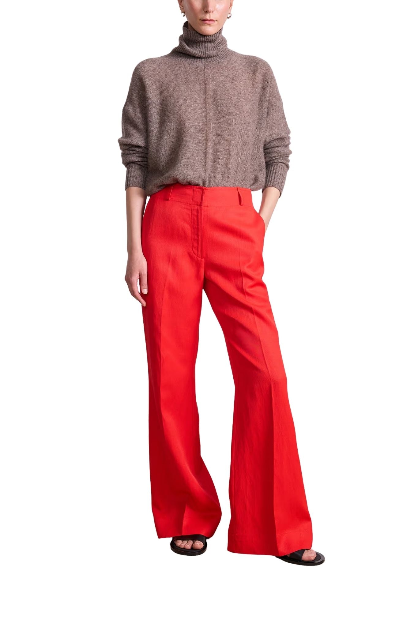 Apiece Apart Adi Wide Leg Trouser - Vermillion