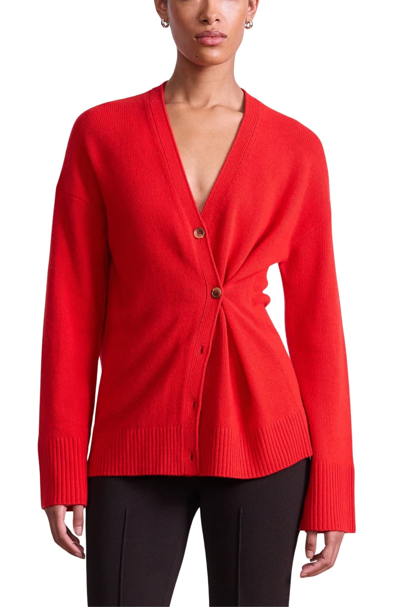 Apiece Apart Ana Wrap Cardigan - Vermillion