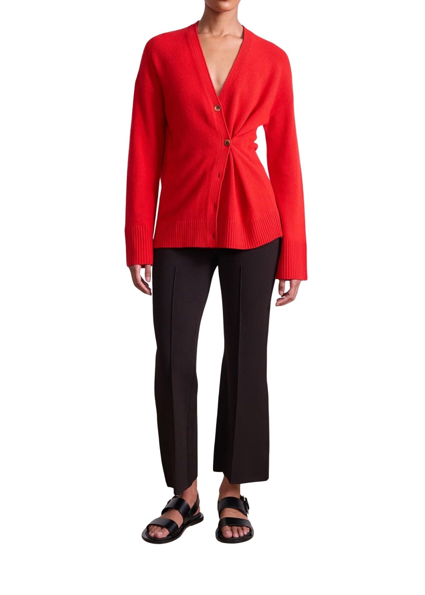 Apiece Apart Ana Wrap Cardigan - Vermillion